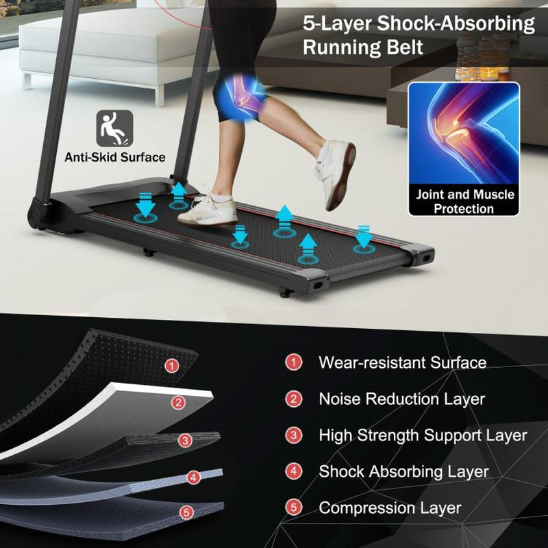 COSTWAY 7.5MPH Folding Treadmill, Portable Electric Superfit Treadmill W/APP Control, 12 Preset Programs, Blue Tooth Speaker, LED Display, Walking Running Machine for Home Office