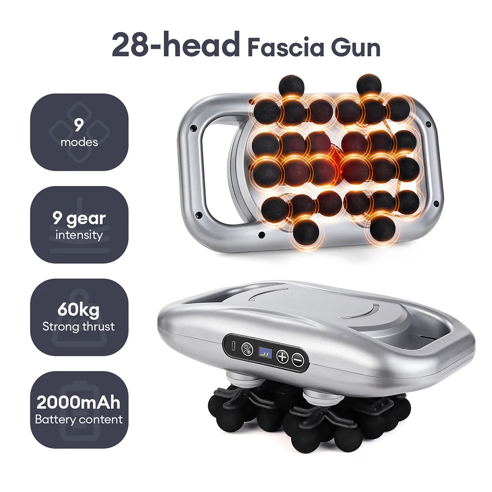 22-Head High-Frequency Vibration Massage Gun for Body, Back, Waist, Neck, and Shoulder Relief