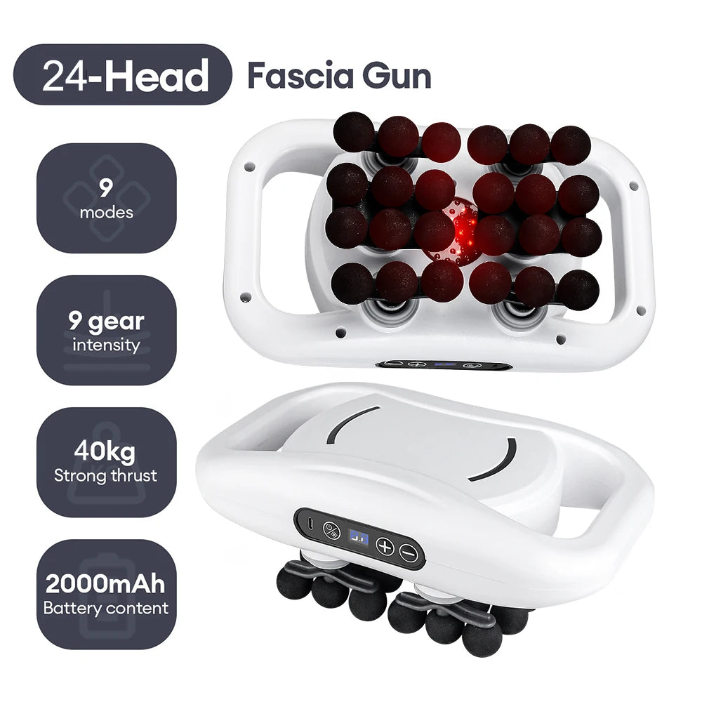 22-Head High-Frequency Vibration Massage Gun for Body, Back, Waist, Neck, and Shoulder Relief