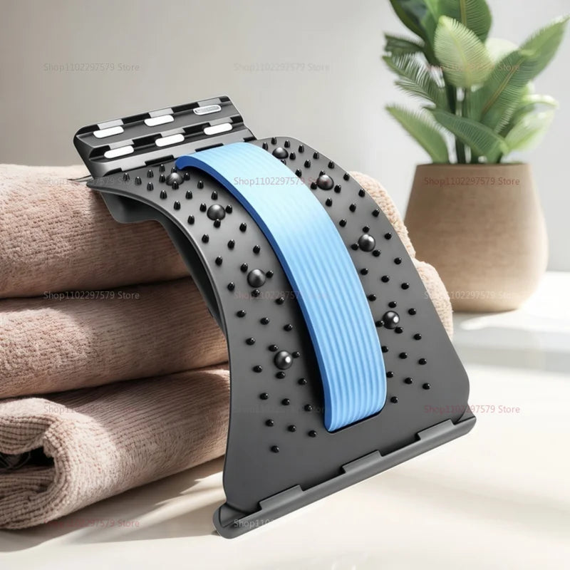 Lumbar Support and Relaxation Device - Fitness Massager for Spine Pain Relief and Stretching