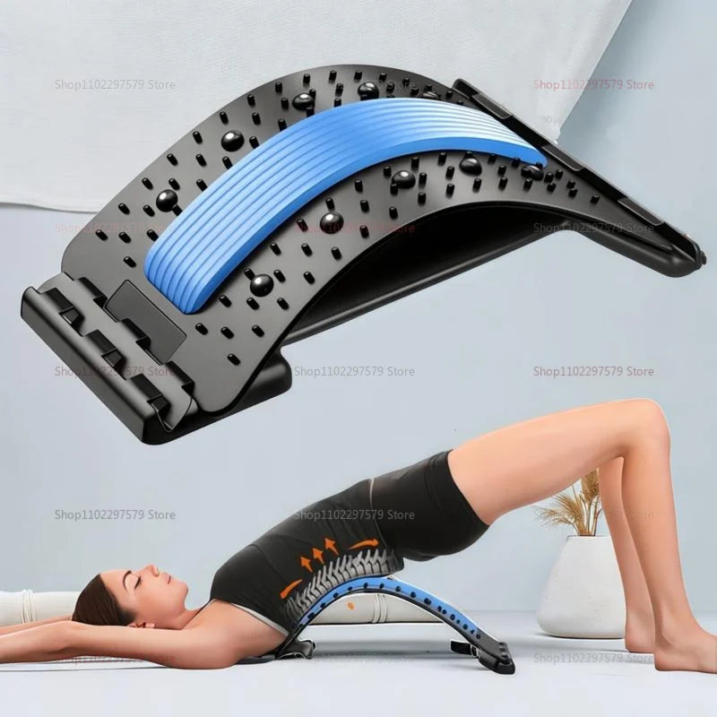 Lumbar Support and Relaxation Device - Fitness Massager for Spine Pain Relief and Stretching