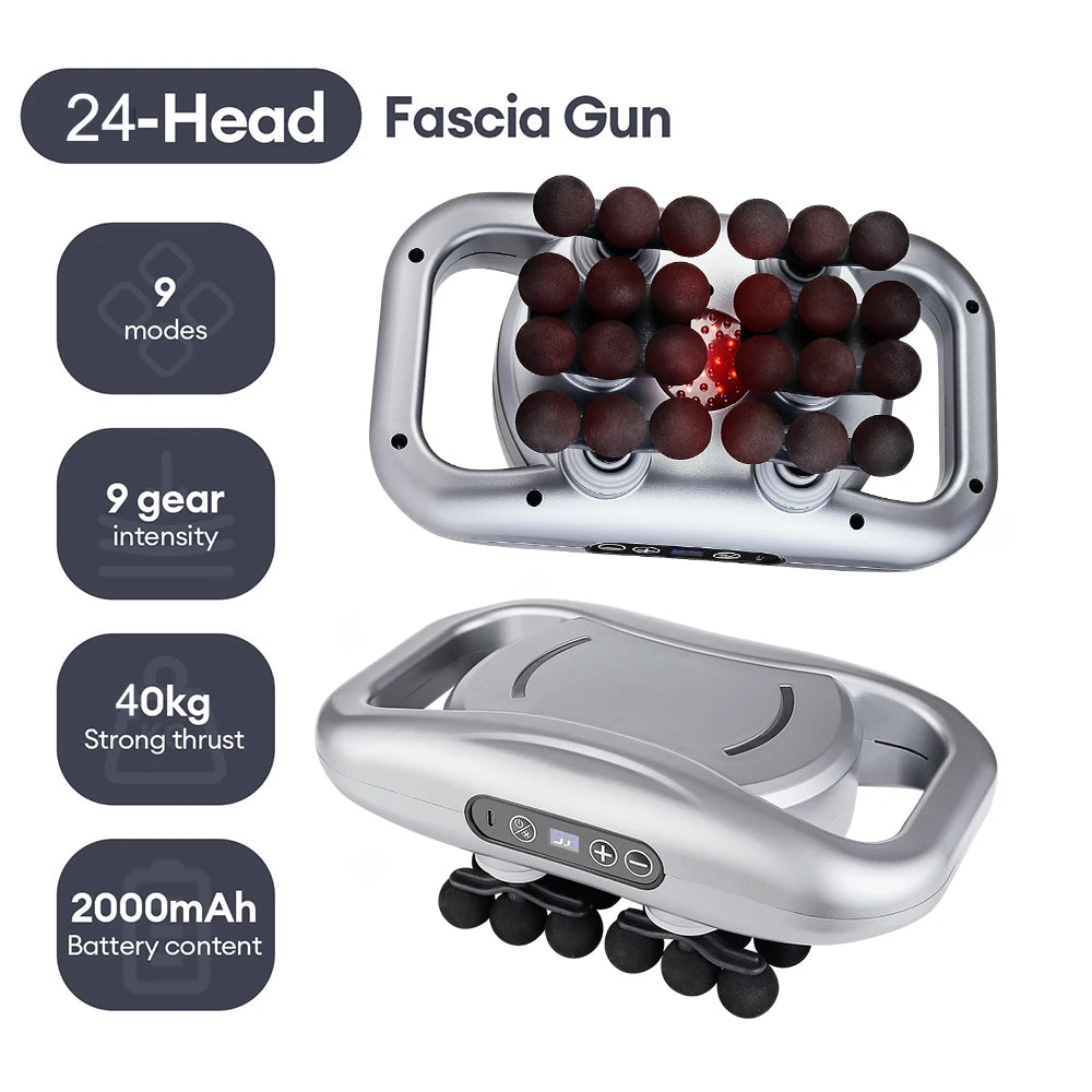 22-Head High-Frequency Vibration Massage Gun for Body, Back, Waist, Neck, and Shoulder Relief
