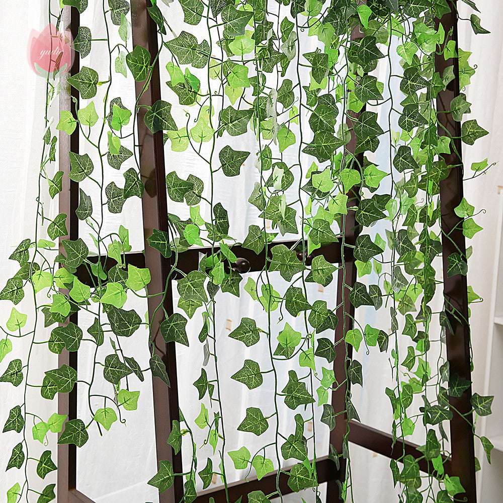Green Silk Artificial Hanging Leaf Garland Plants