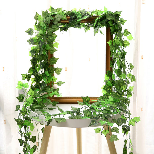 Green Silk Artificial Hanging Leaf Garland Plants