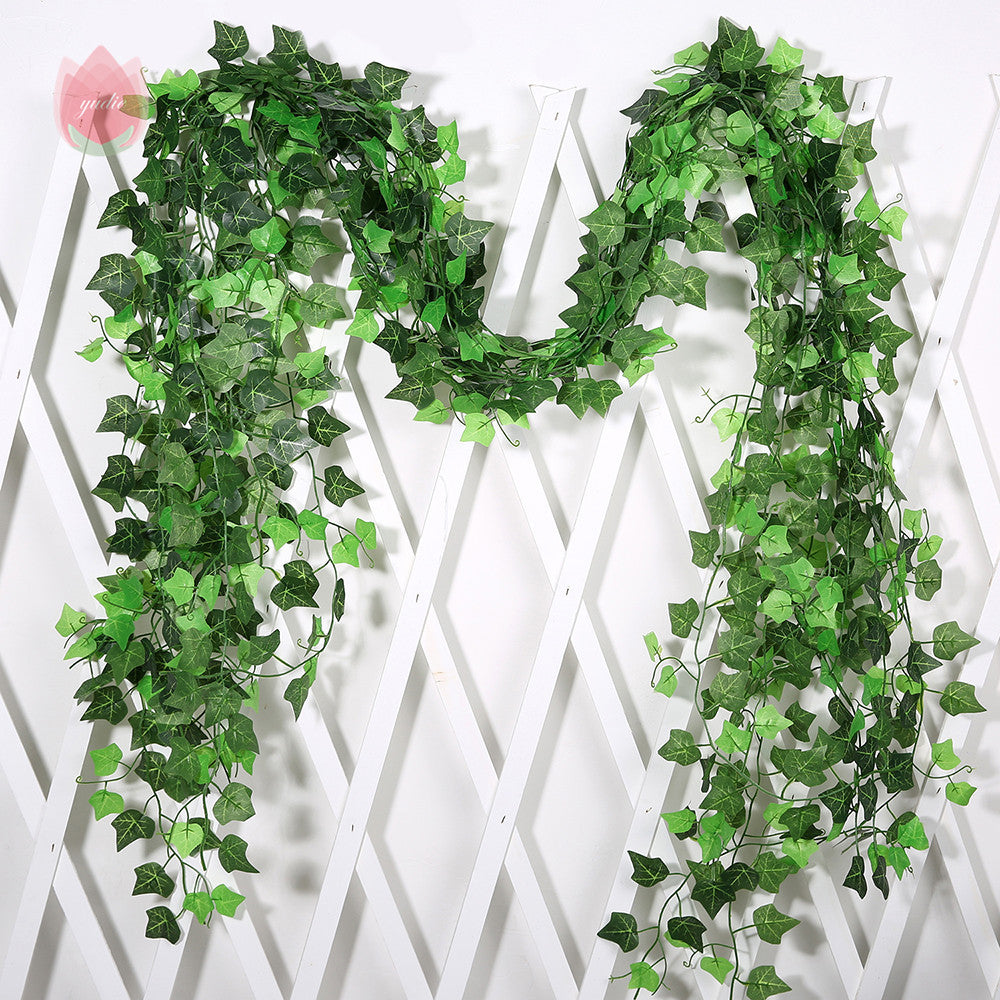 Green Silk Artificial Hanging Leaf Garland Plants
