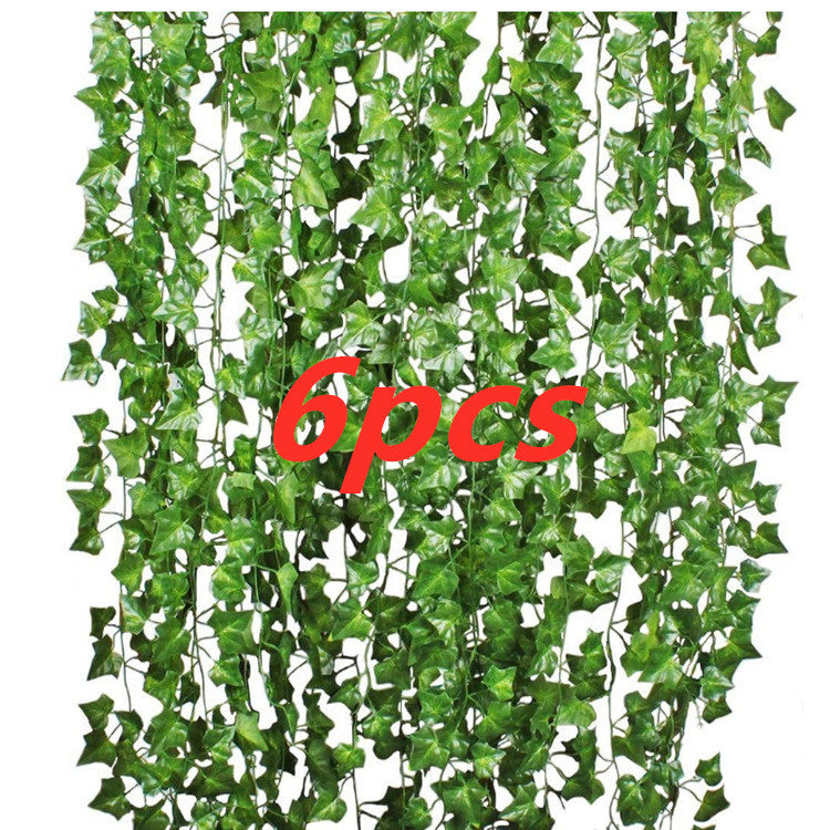 Green Silk Artificial Hanging Leaf Garland Plants