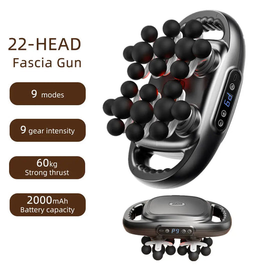 22-Head High-Frequency Vibration Massage Gun for Body, Back, Waist, Neck, and Shoulder Relief