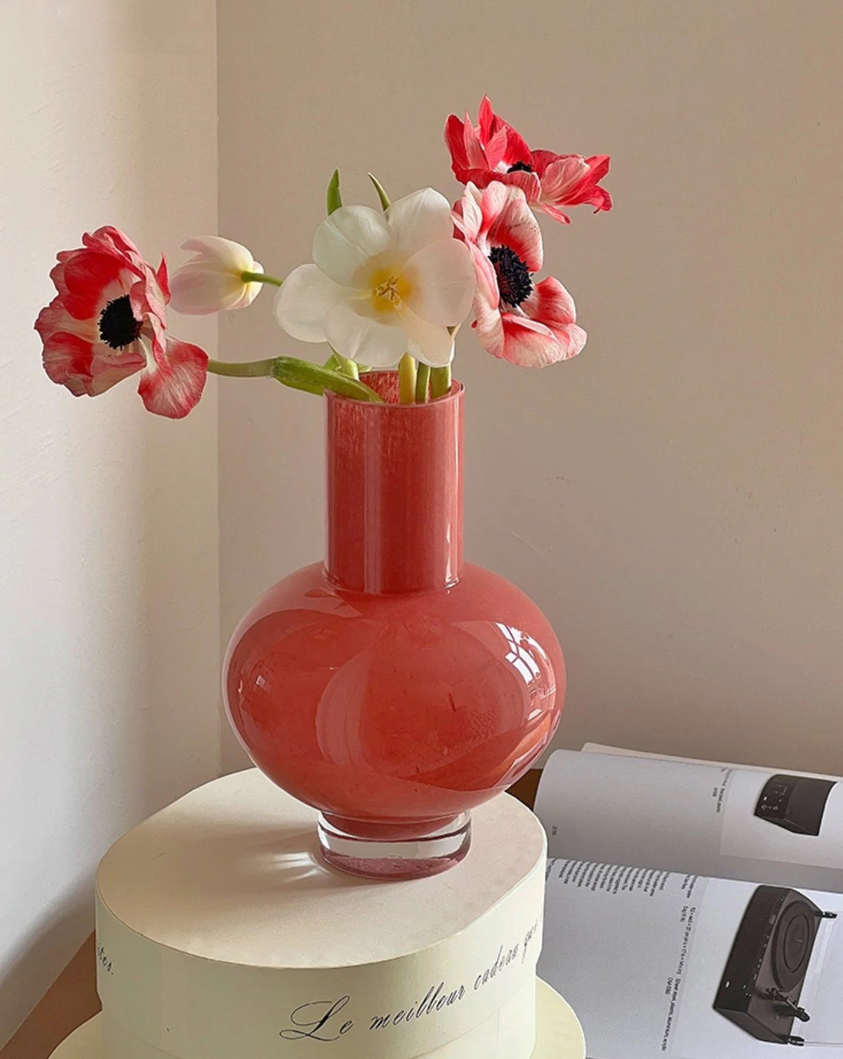 Retro Color Glazed Decorative Vase - Unique Glass Vase Decor